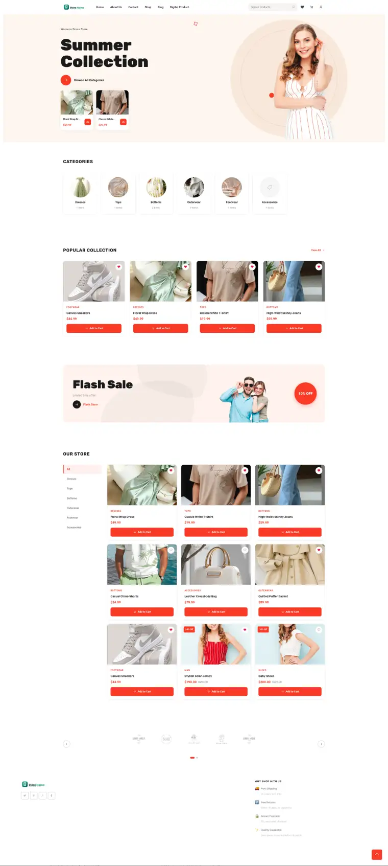 واجهة متجر بتصميم Casual