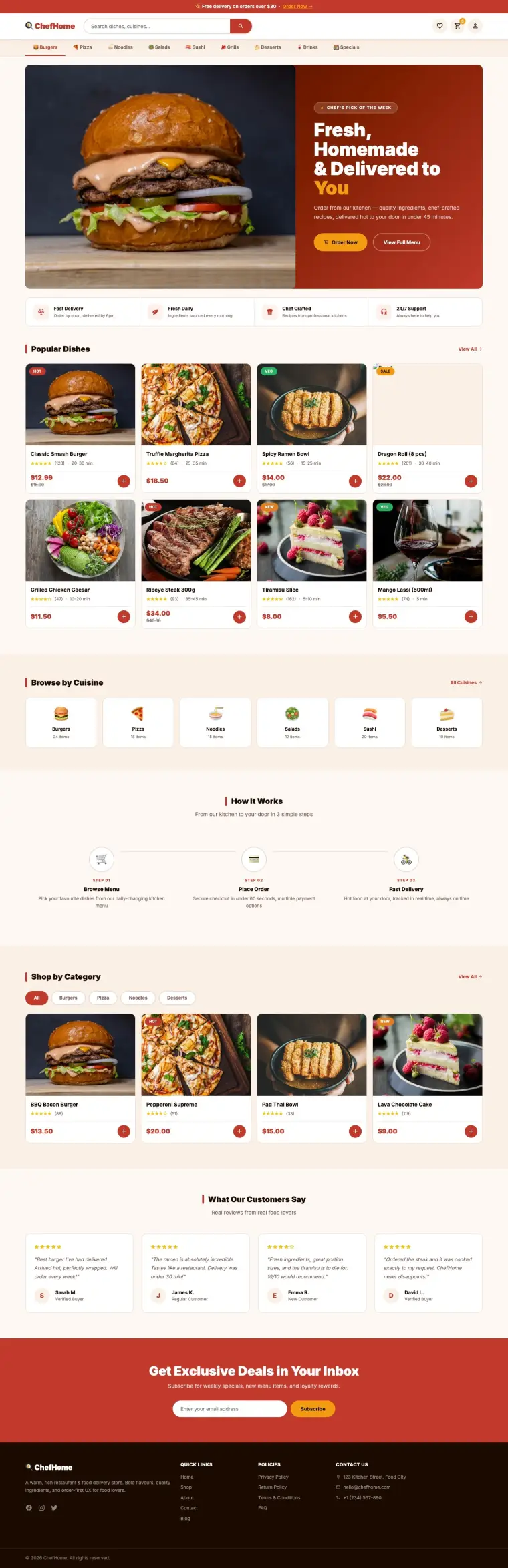 واجهة متجر بتصميم ChefHome