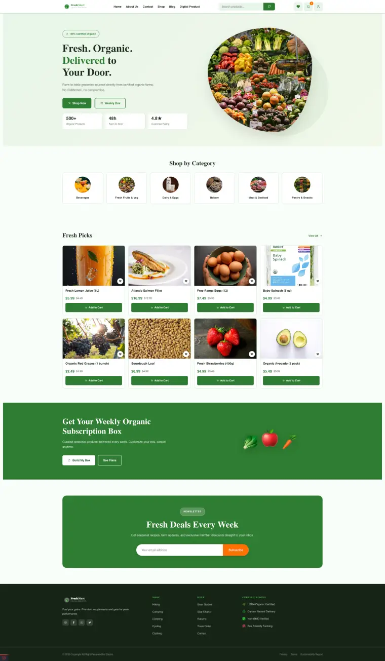 واجهة متجر بتصميم Freshmart