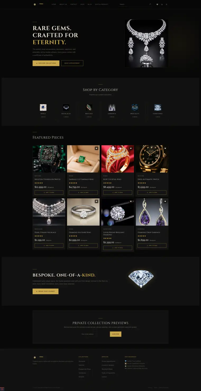 واجهة متجر بتصميم LuxeGems